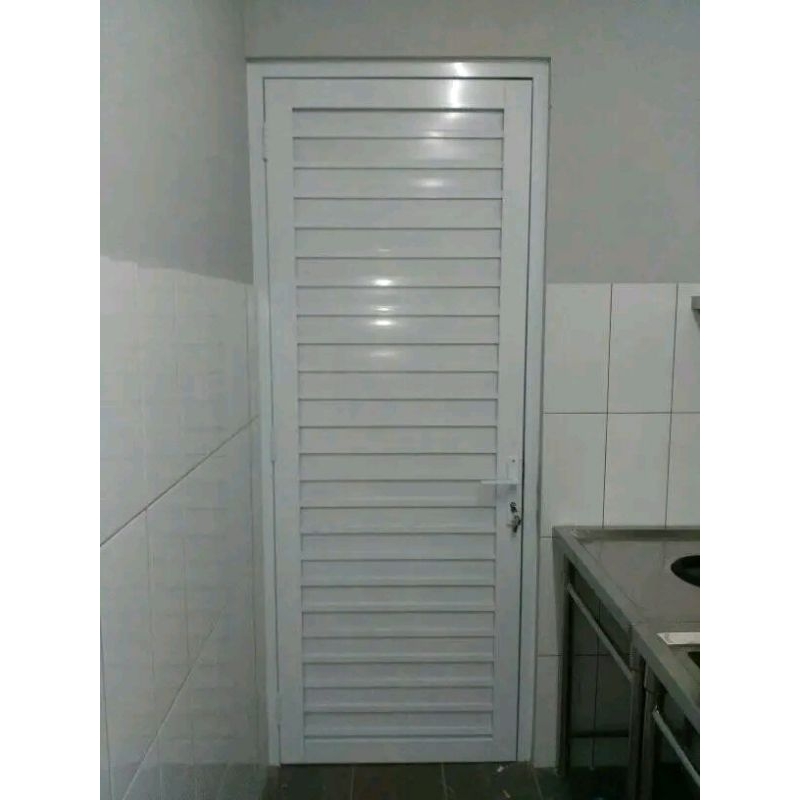 Pintu full aluminium, pintu spandrell single, pintu aluminium untuk kamar mandi, pintu kamar mandi l