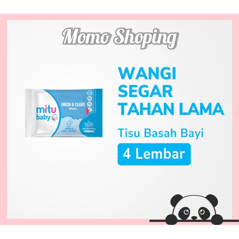 TISSUE BASAH MITU BABY FRESH & CLEAN BLUE BLOSSOM BERRY ISI 4SHEET | TISSUE BASAH BAYI