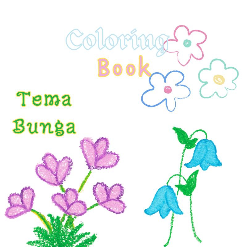 

Kertas Mewarnai/ Lembar Mewarnai/ Mewarnai Gambar Tema Bunga