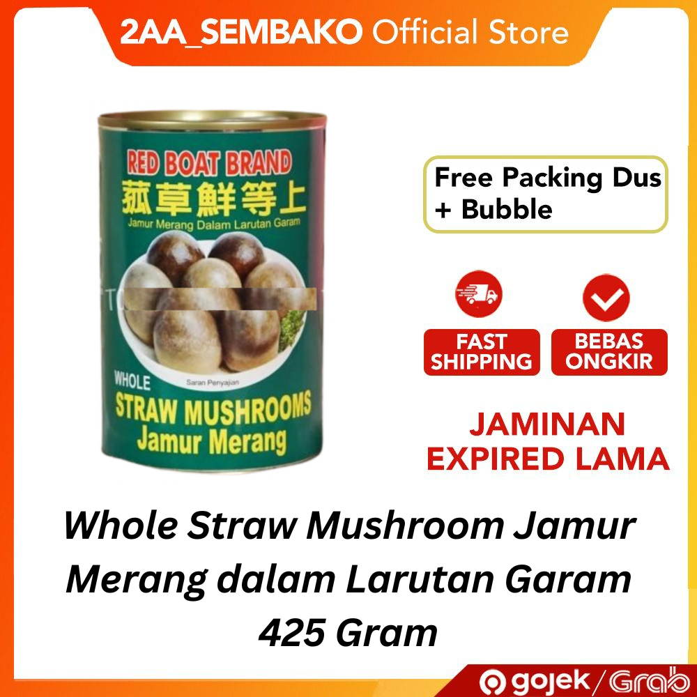 

Straw Mushrooms / Jamur Merang dalam Larutan Garam 425 Gram