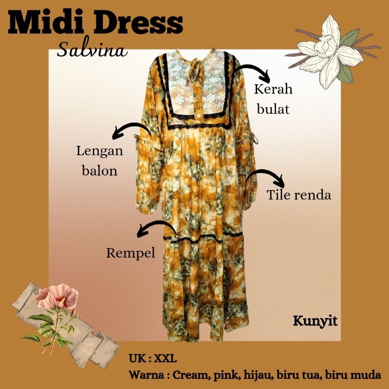 MIDI DRESS FULL MOTIF by Salvina