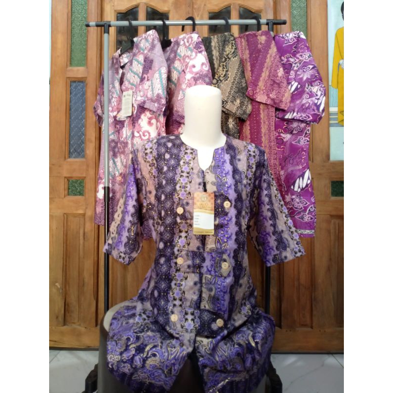 Batik Imlek | Batik Wanita | Batik Ungu | Batik Prada Ungu