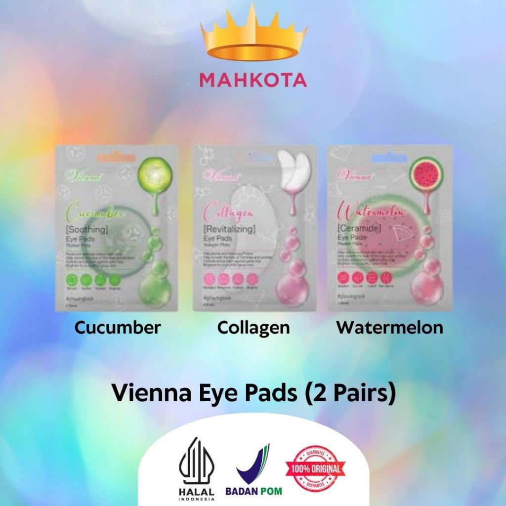 ** Mahkotacosmetik ** Vienna Cucumber Eye Pads/Collagen Eye Pads  (2 Pasang = 4pcs)