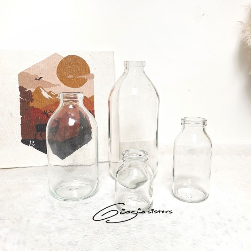 Simple Vas | vas rustik vas bunga kaca bening kecil transparan Vase Gelas Kaca Rustic Vase Vas Mini 