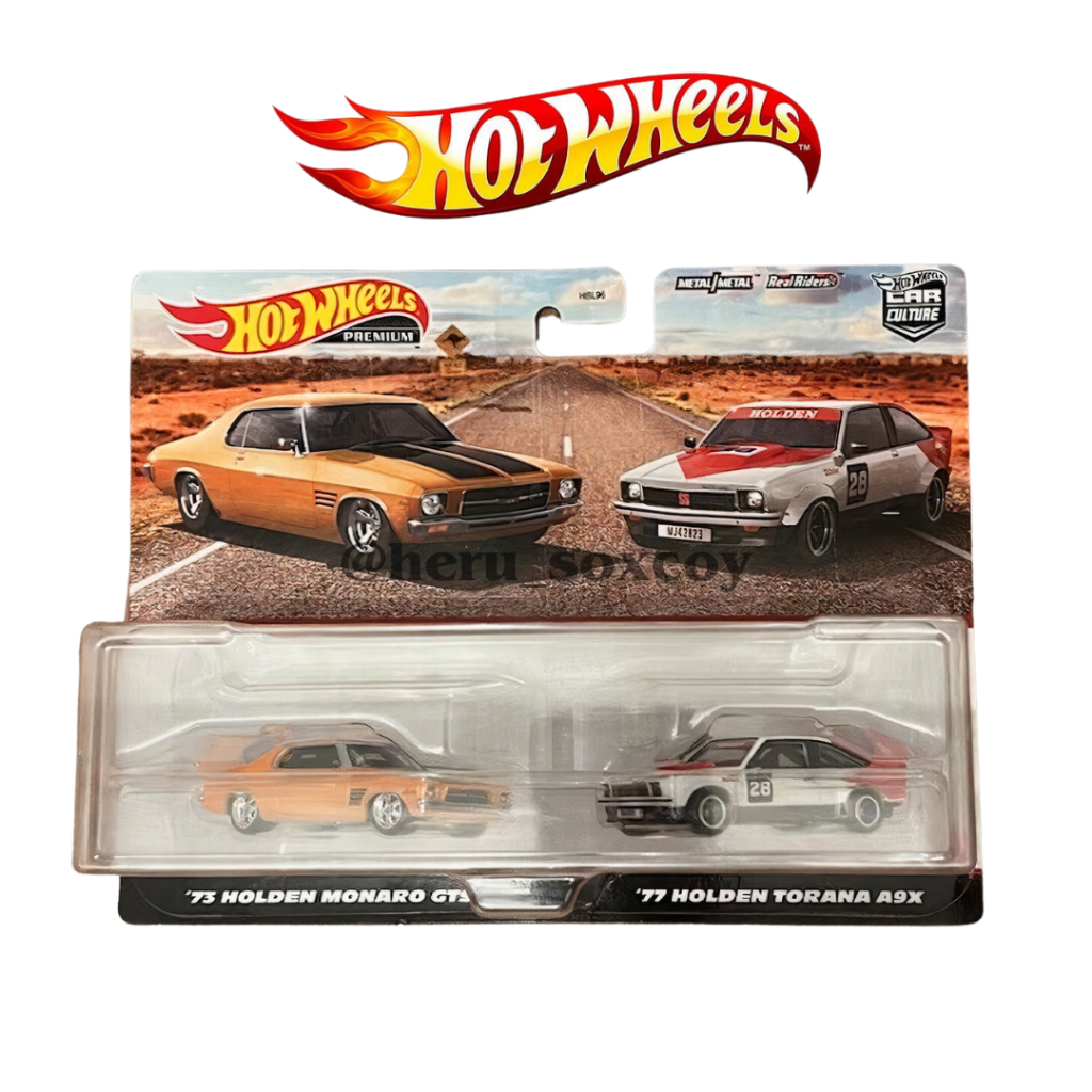 HOTWHEELS HOT WHEELS PREMIUM 2 PACK '77 HOLDEN TORANA A9X & '73 HOLDEN MONARO GTS