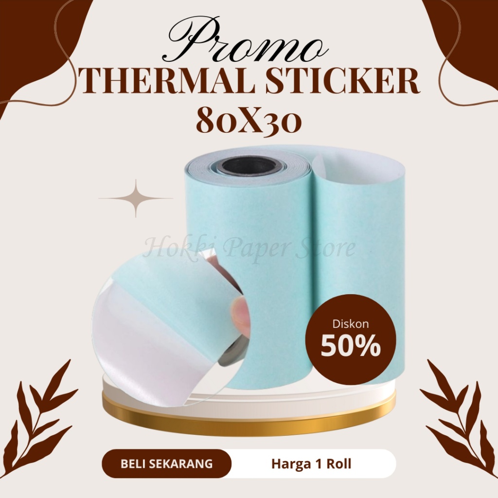 

THERMAL LABEL STIKER 80MM STIKER LABEL THERMAL PRINTER 80X30 80MM BLUETOOTH PAPERANG PREMIUM