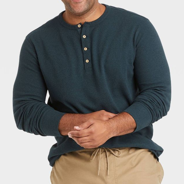 Men Textured Henley Tshirt Bigsize Original - Kaos Pria Jumbo GF0090