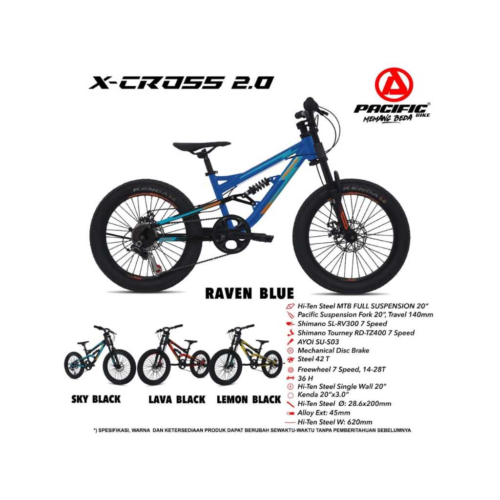 SEPEDA GUNUNG / MTB 20 INCH PACIFIC X-CROSS 2.0