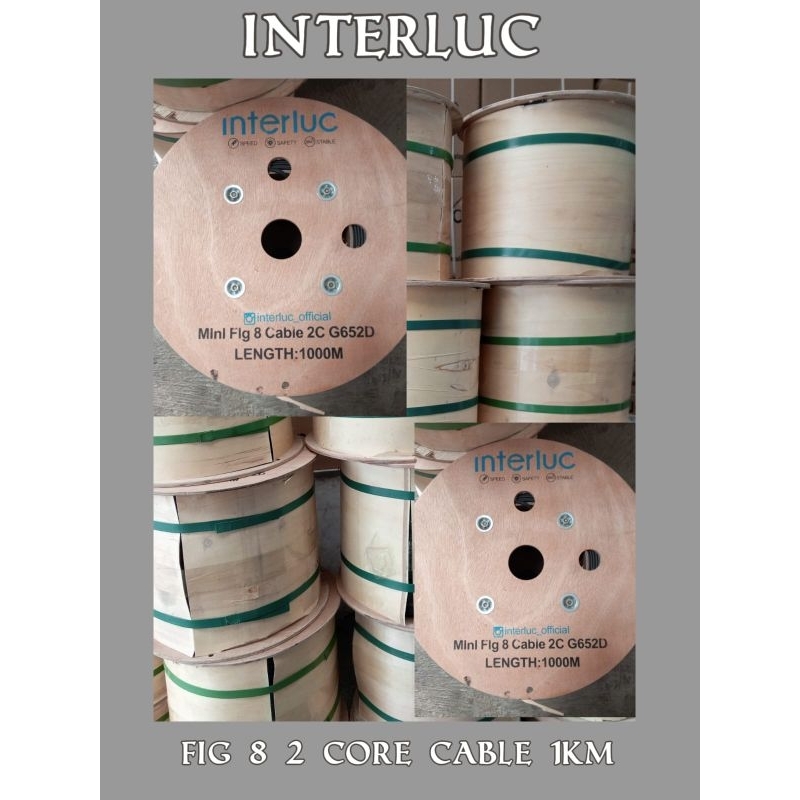 Kabel FO FIG8 2 Core Jelly Tube Interluc FTTH Dropcore Cable 2C 1KM / 2KM -LN