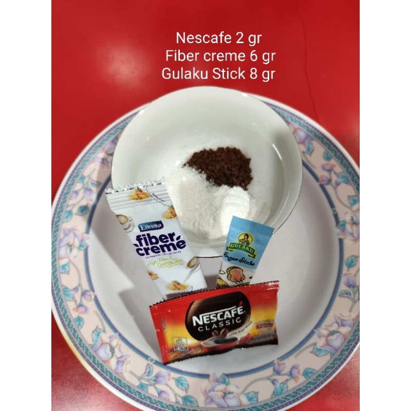 

kopi manis nescafe classic , fiber creme, gulaku