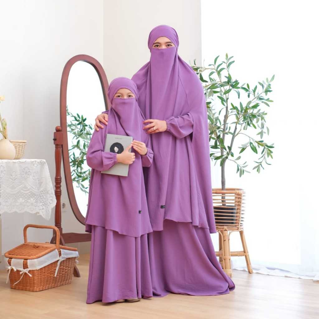 AnnaKids - Gamis (Nada Lilac) Set Gamis Abaya Couple Ibu Anak Perempuan
