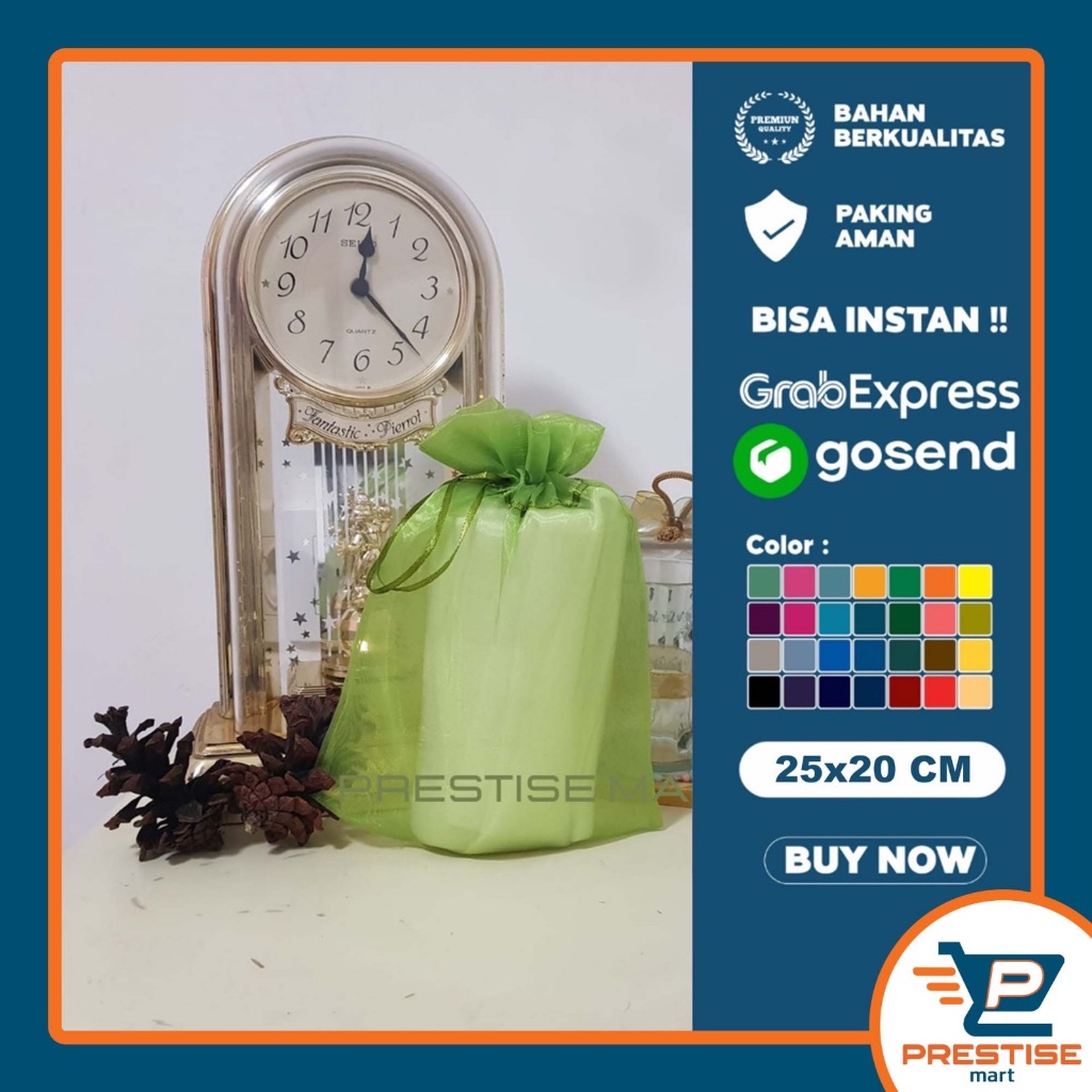

KANTONG TAS SERUT ORGANZA 20X25 cm Bag parcel souvenir drawstring sarung silk goodie bag tempat aksesoris