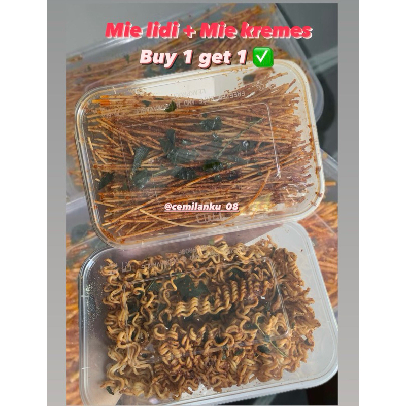 

BUY 1 GET 1 MIE LIDI PEDAS MIE KREMES PEDAS REMPAH DAUN JERUK