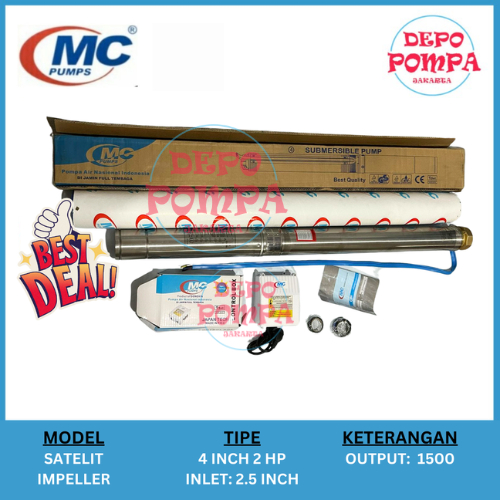 Pompa Air Satelit NATIONAL MC 4 INCH 2 HP TANPA KABEL