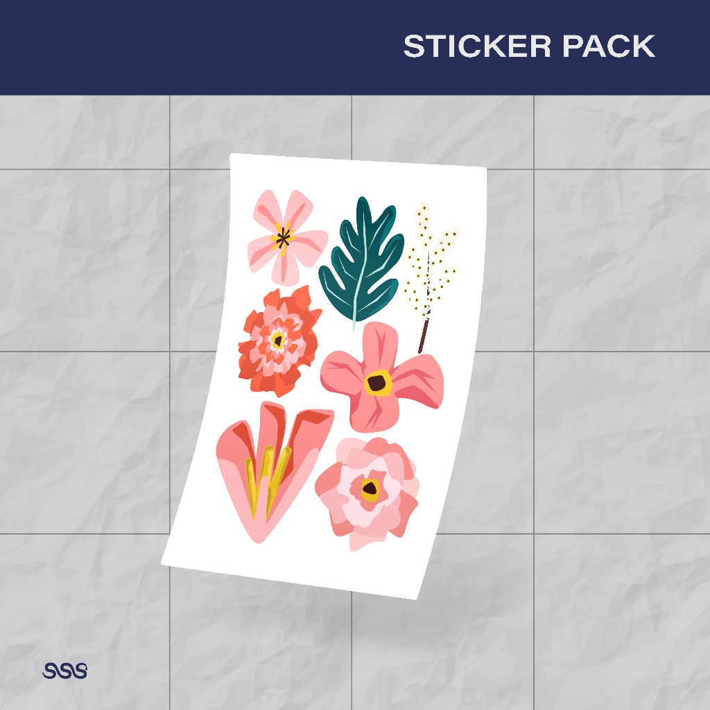 STICKER BUNGA / STICKER LAPTOP / STICKER PACK AESTHETIC 075