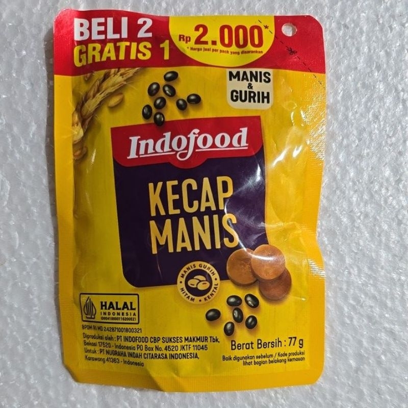 

Kecap manis indofood 77g (Harga bijian‼️ (Minimal Beli 2 gratis 1))