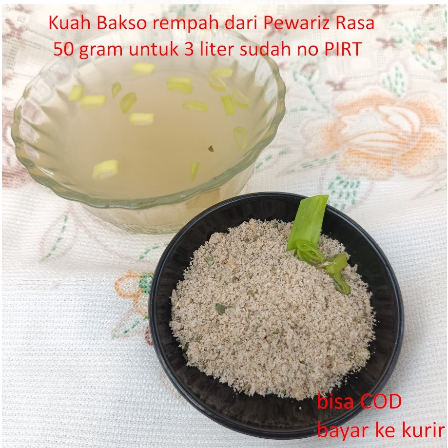 

Kuah Bakso rempah dari Pewariz Rasa 50 gram untuk 3 liter sudah no PIRT