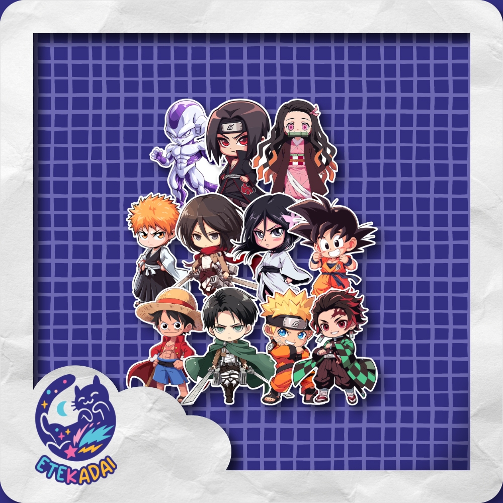 

STIKER PACK BESAR ANIME CHIBI 11 pcs LAPTOP AKSESORIS HP ANTI AIR