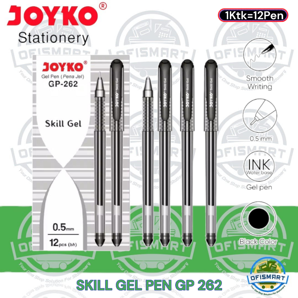 

Joyko Skill Gel Pen GP -262 Pena 0.5mm | @1Ktk=12Pen