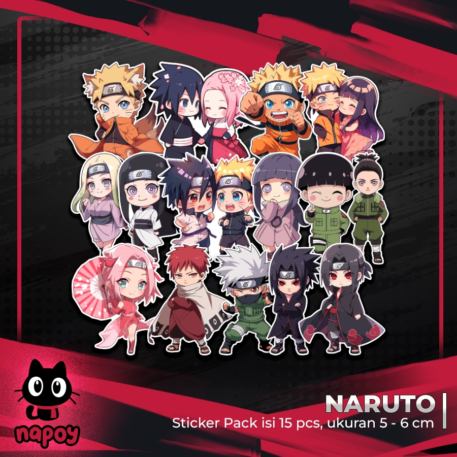

STIKER PACK BESAR ANIME NARUTO 15 pcs LAPTOP AKSESORIS HP ANTI AIR