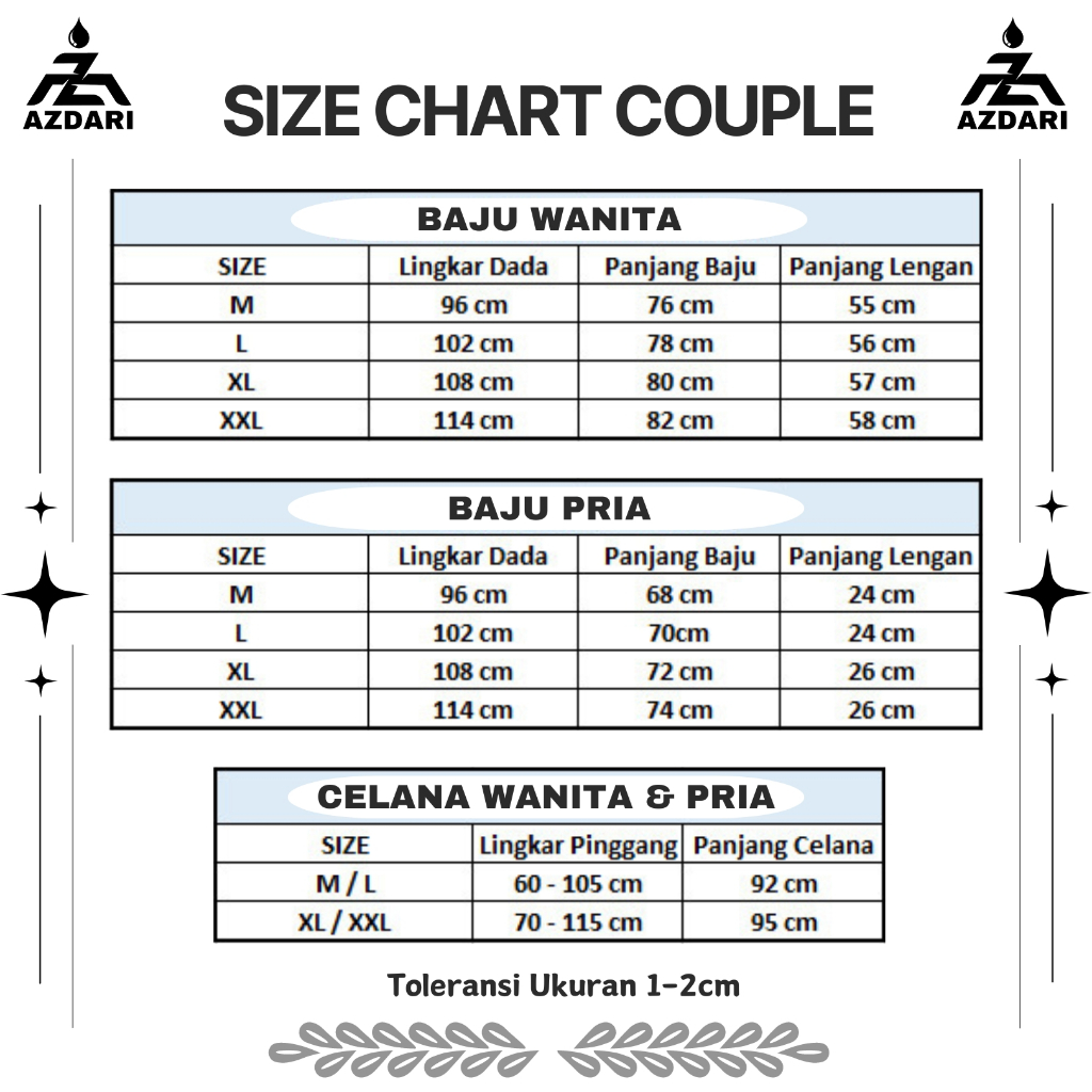 PREMIUM AZDARI - Setelan Baju Olahraga Couple Pria Wanita Muslim - Oneset Senam Unisex Sport Terbaru