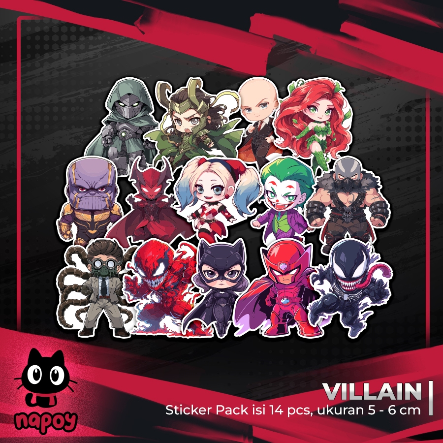 

STIKER PACK BESAR VILLAIN 14 pcs LAPTOP AKSESORIS HP ANTI AIR