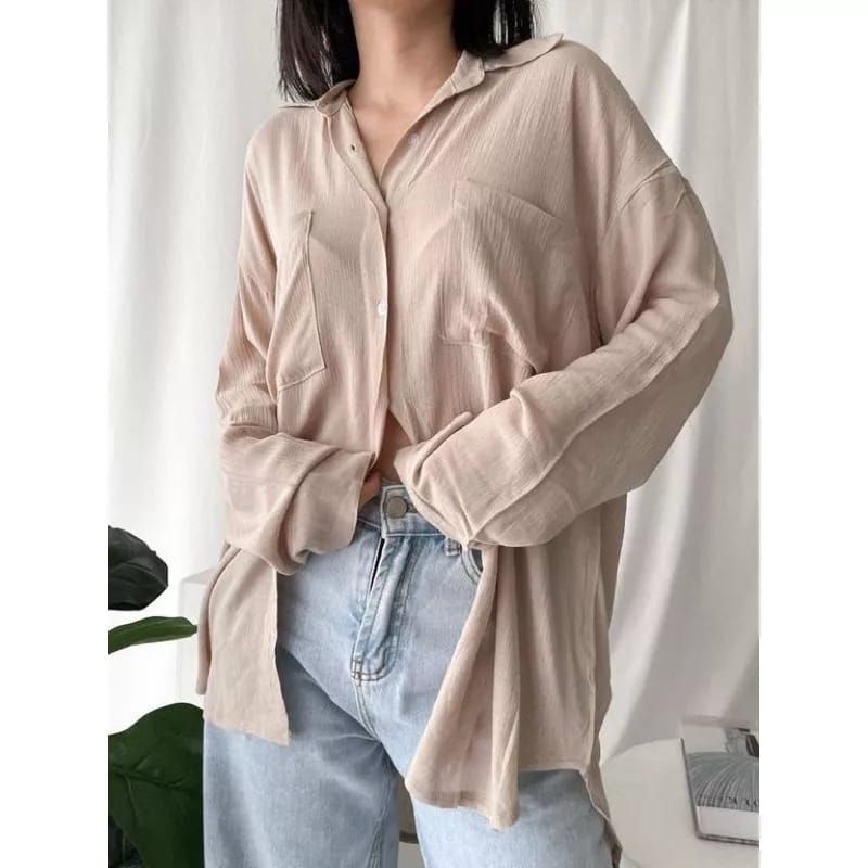 KEMEJA OVERSIZE WANITA - FAS OUTFIT | KEMEJA WANITA