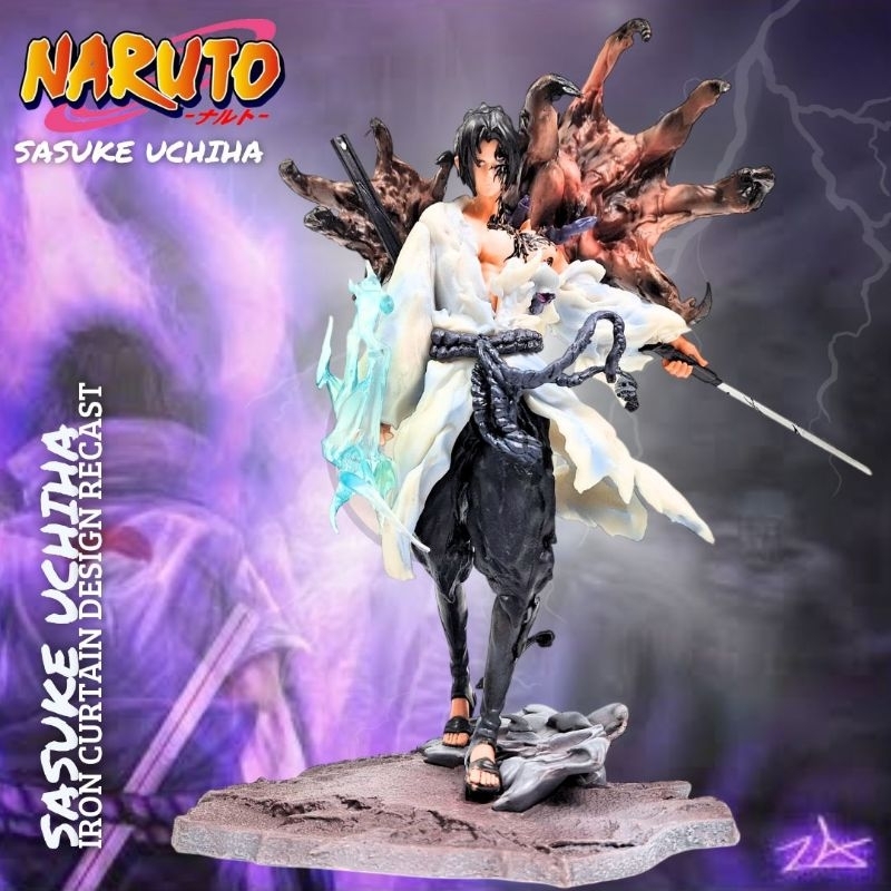 Action Figure Sasuke Uchiha Statue Naruto  Iron Curtain Studio Kerasukan Orochimaru