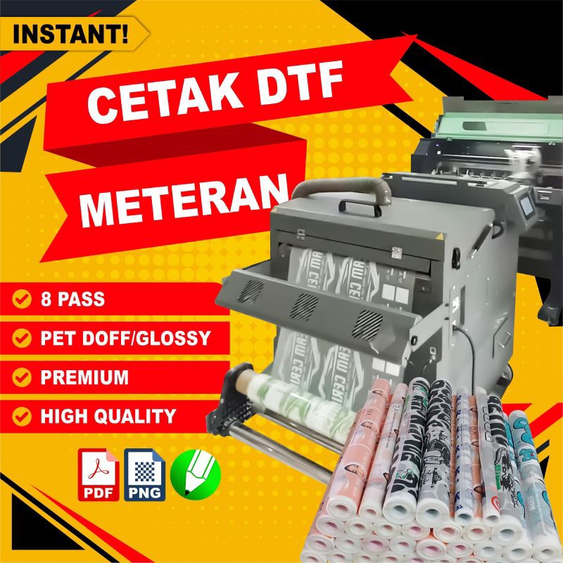 Jasa Cetak Sablon Print DTF Meteran Premium