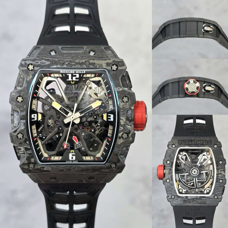 JAM TANGAN PRIA/COWOK RICHARD MILLE RM 35-03 BLACK CARBON AUTOMATIC SWISS 42mm #Jamtanganpria #Jamta