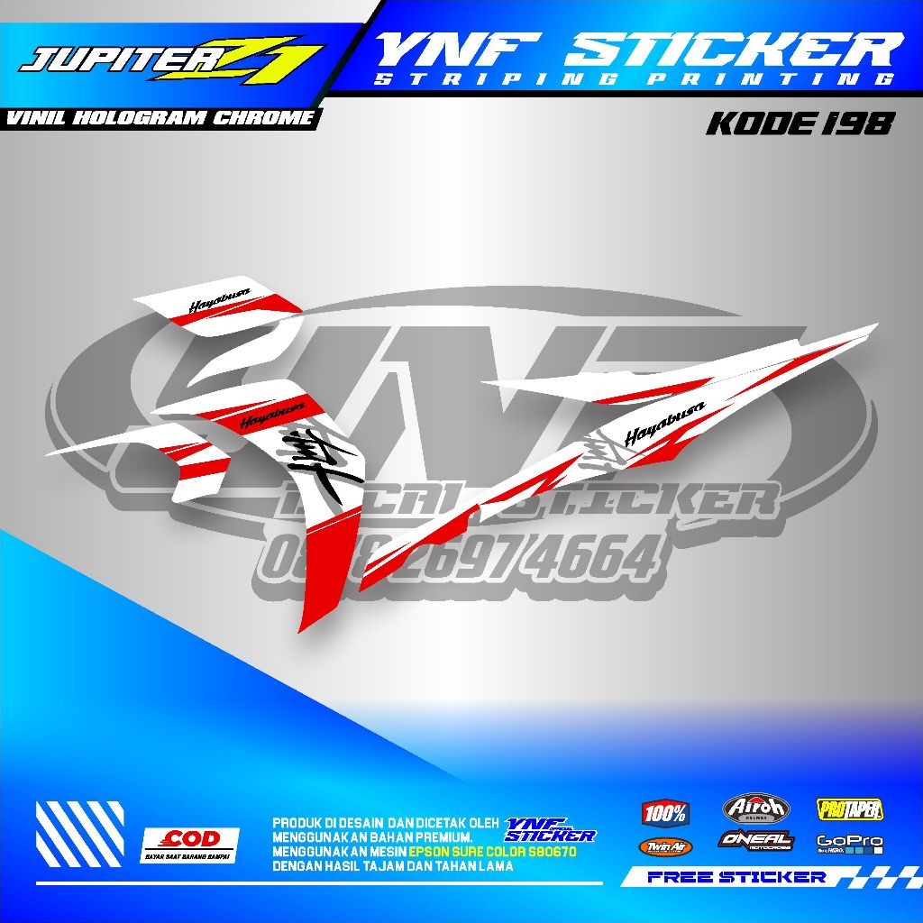 198 JUPITER Z1 STIKER STRIPING PREMIUM MOTOR KEREN LIS VARIASI JUPITER Z1 STIKER MOTOR YAMAHA DESAIN