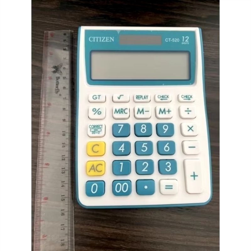 

kalkulator citizen ukuran sedang ct-520 12 digit check&correct automatic replay/calkulator citizen ct-520