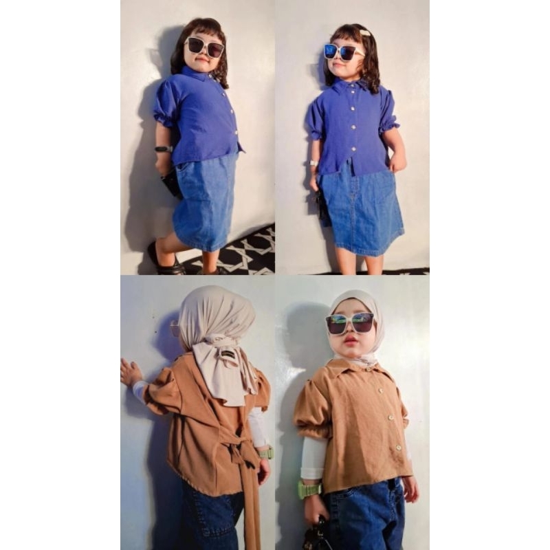 atasan blouse top anak perempuan crinkle airflow camelia