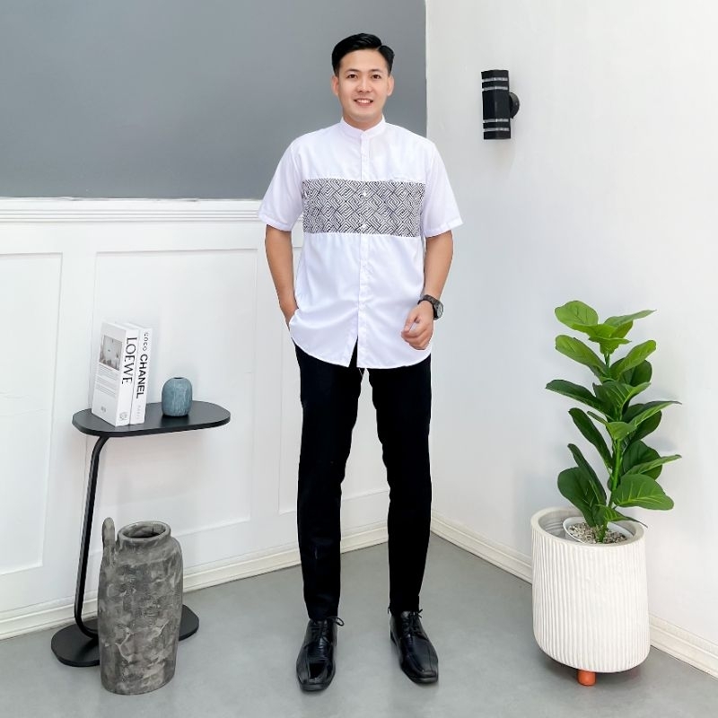 Kemeja Koko Modern Koko Lengan Pendek Kekinian Kemeja Lengan Pendek Kekinian Koko Pria Lengan Pendek
