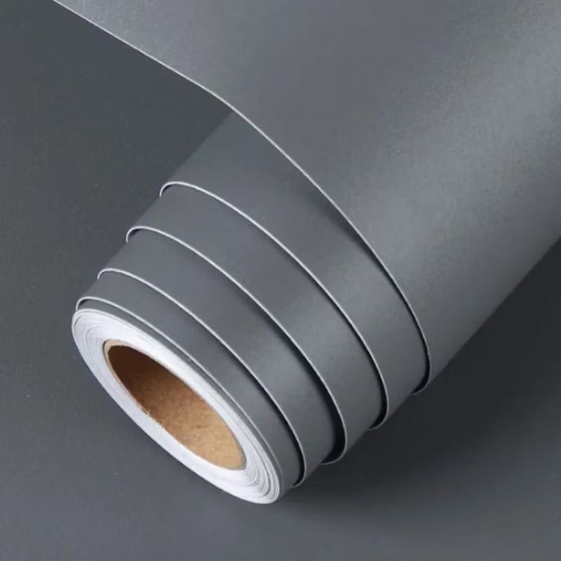 Wallpaper Sticker Dinding Polos ABU TUA Mewah