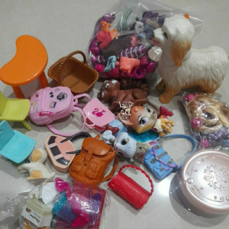 preloved pet barbie dan aksesoris sepatu, tas barbie monster high original
