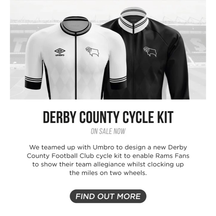 Huub Derby County Cycling Kit. Jersey dan celana sepeda pria - LS Jersey Black, S