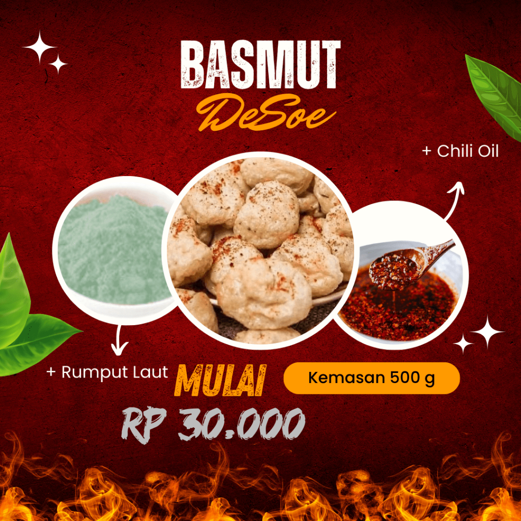 

Basmut 500 gram + chili oil + bumbu Rumput Laut