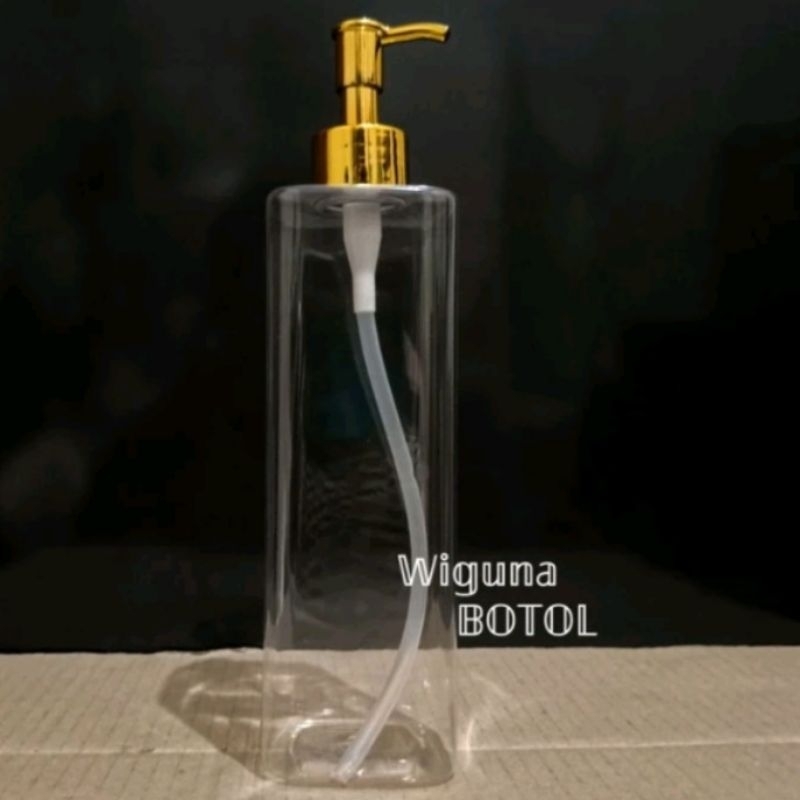Botol Pump 500ml Kotak / Botol PET 500ml Kotak Tutup Pump Clip Oil