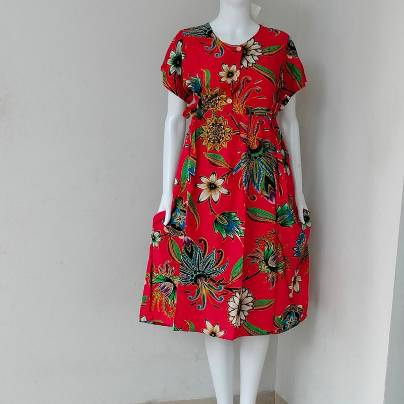 UIY BATIK KENCANA UNGU MOTIF BUNGA TERBARU DASTER IBU MENYUSUI TERLARISS 4TALI PINGGANG LD.105 /