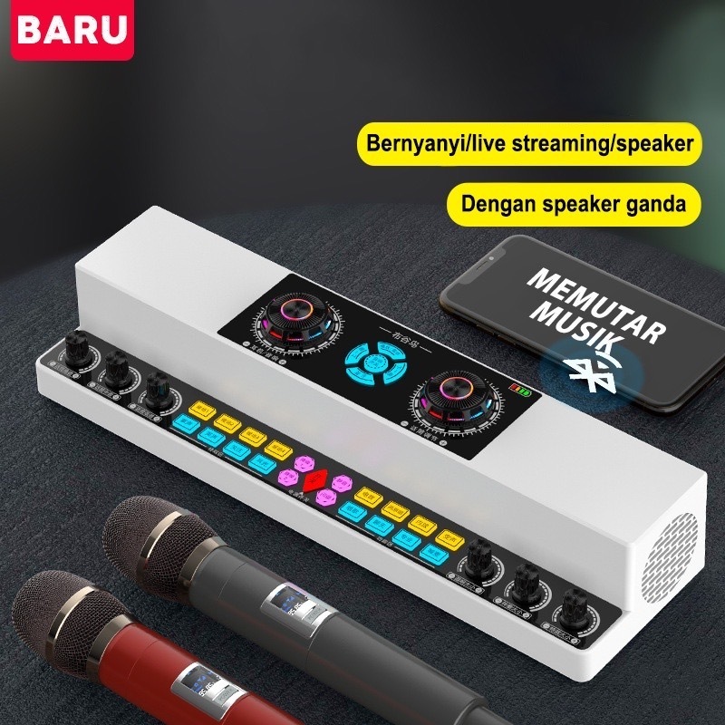 All In One Sound Card Audio Microphone Karaoke KTV SoundCard Speaker