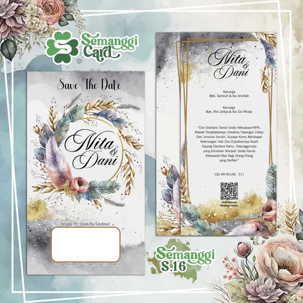 UNDANGAN PERNIKAHAN SIMPLE - UNDANGAN NIKAH ELEGAN SEMANGGI - ELEGAN INVITATION
