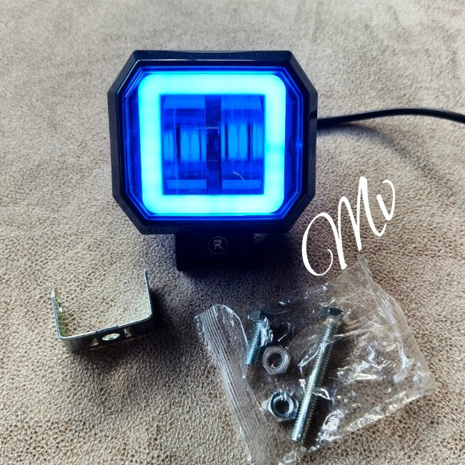 Lampu Daymaker/LampuTembak Sorot LED 4D Mata CWL 2 Model Lensa Kotak - Biru