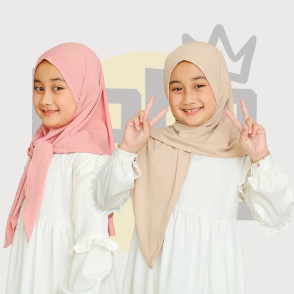 Kerudung Anak sd Perempuan Jilbab Segitiga Instan Bahan Jersey