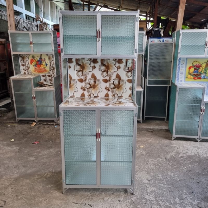 Rak Piring 2 Pintu Rata Minimalis