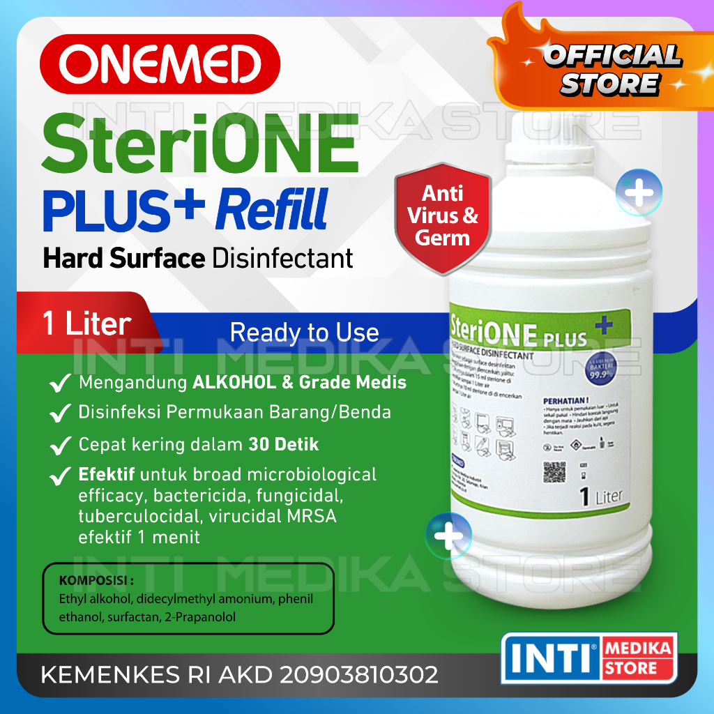 ONEMED - Disinfektan SteriOne PLUS 1 Liter | Desinfektan Spray Cair