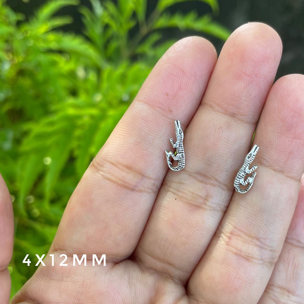 Anting Earrings Sumpel Stud Tusuk Giwang Perak Silver Bali Asli 925 Buaya Crocodile Anak Wanita Pere