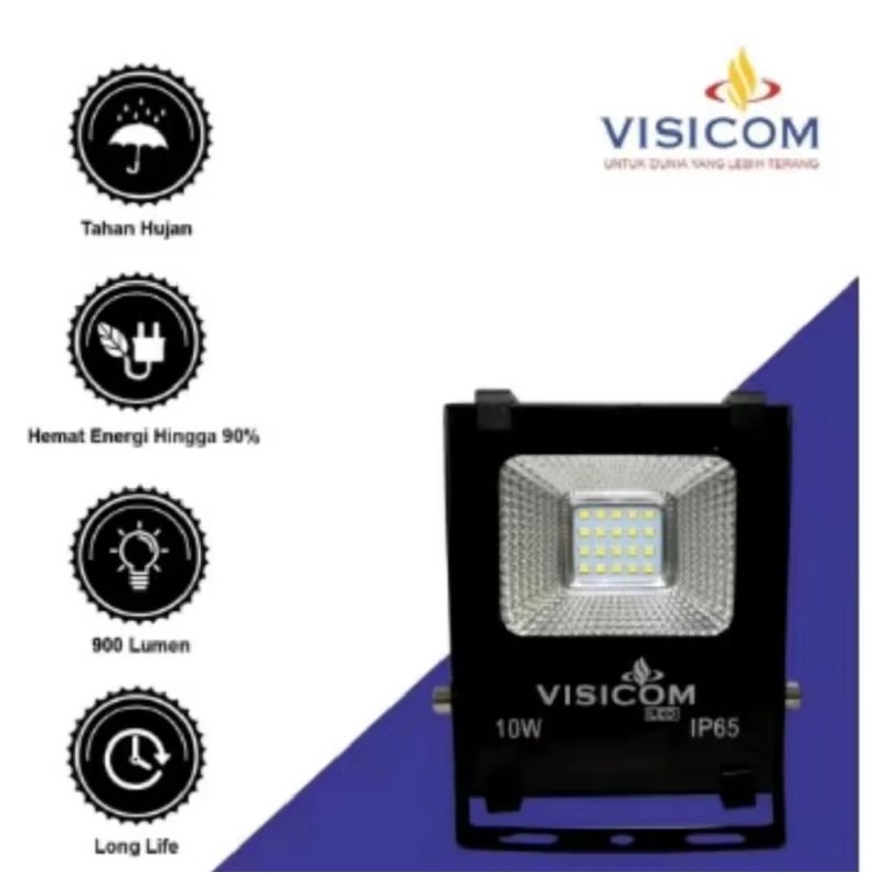 LED Flood Light 10W Smart Visicom Lampu Sorot