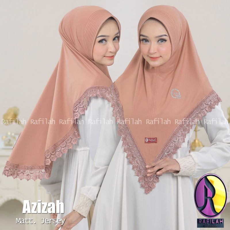 jilbab instan bergo renda mewah pesta premium Azizah rafilah