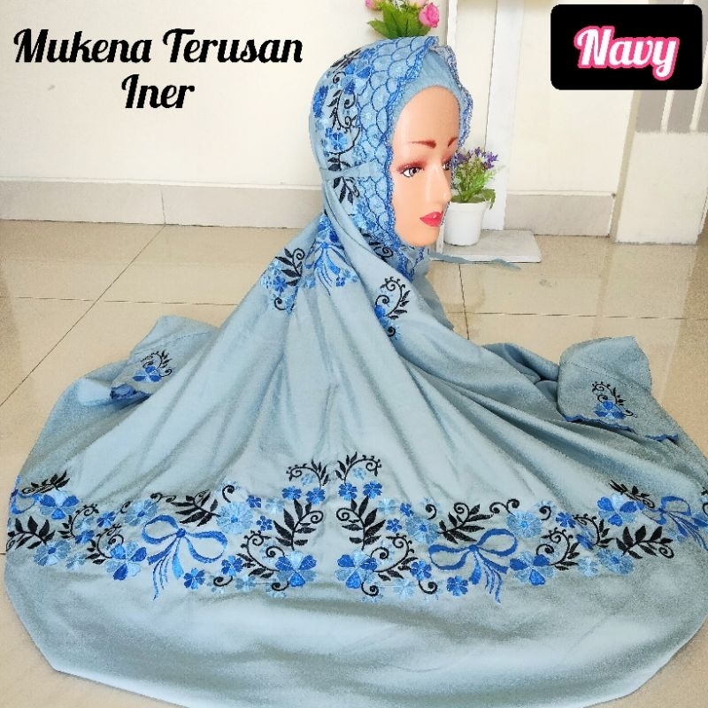 MUKENA DEWASA TERUSAN INER BORDIR MOTIF BINTANG WARNA MUKENAH POLINO DASTY CIPUT JUMBO